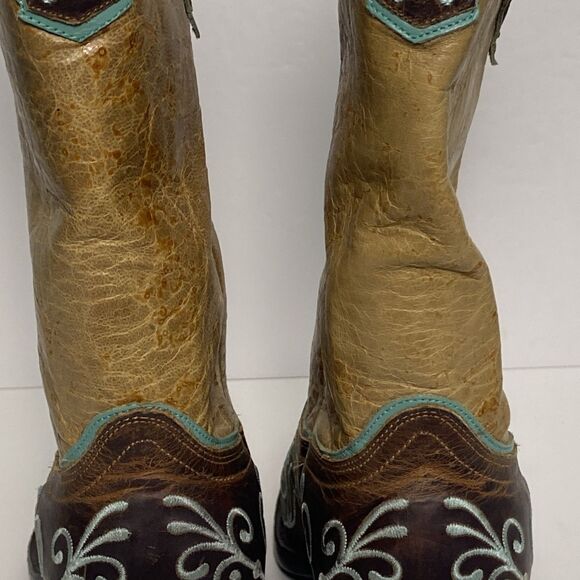 Sterling River Boots Women’s 7B Brown Teal Leather Western Embroidered Pointed - Picture 11 of 12